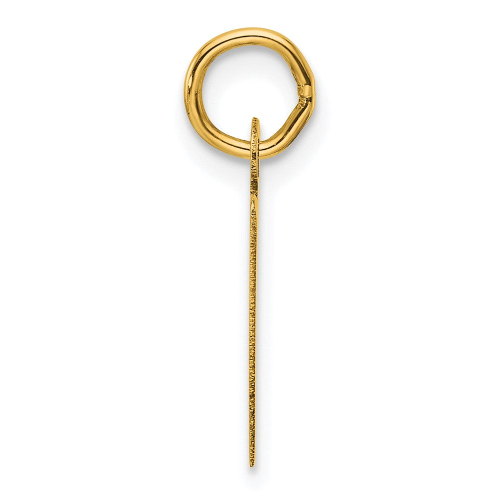 14K Slanted Block Letter V Initial Charm