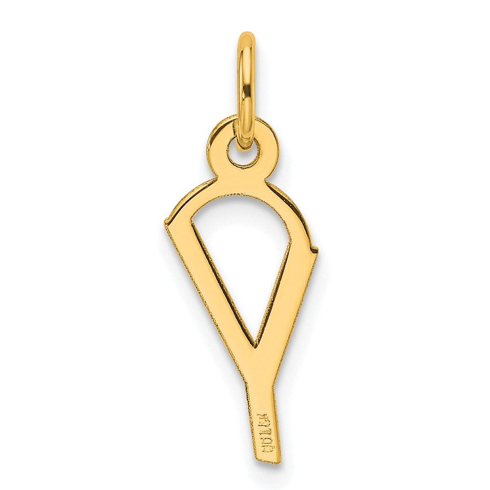 14K Slanted Block Letter Y Initial Charm