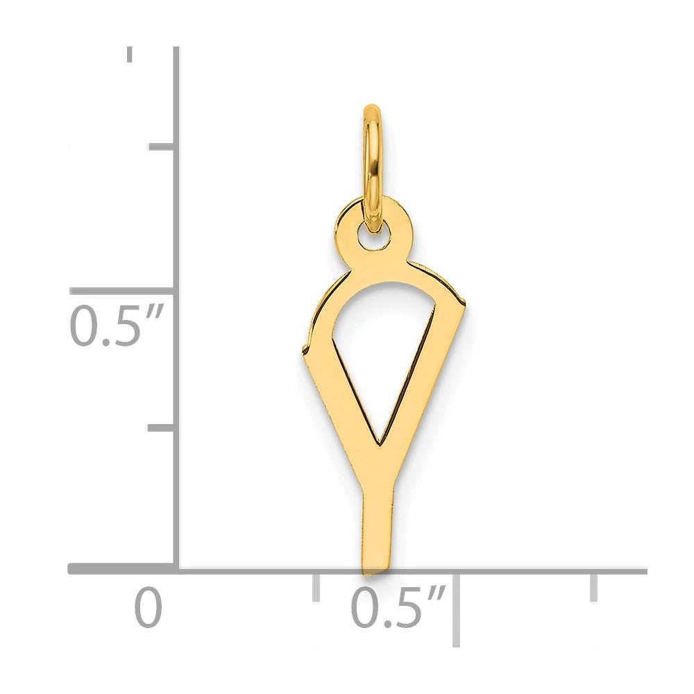 14K Slanted Block Letter Y Initial Charm