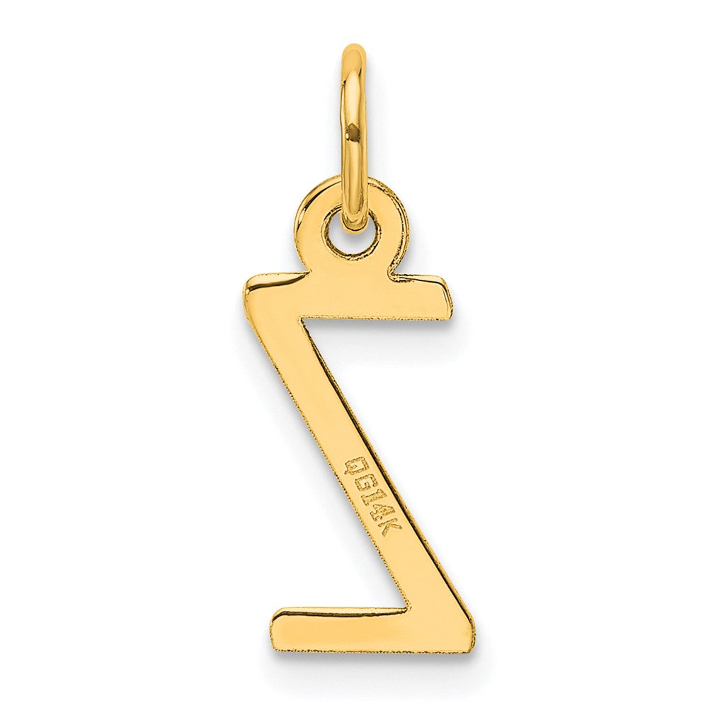 14k Slanted Block Letter Z Initial Charm