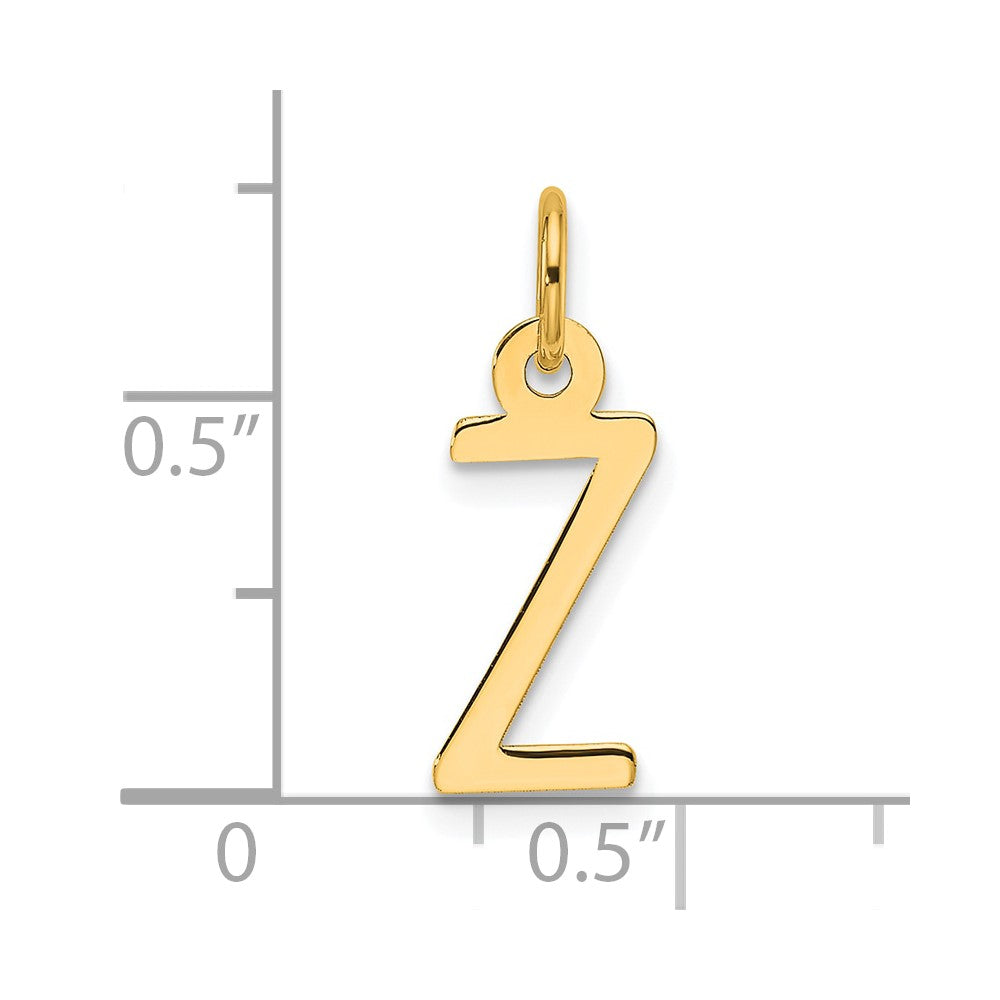 14k Slanted Block Letter Z Initial Charm