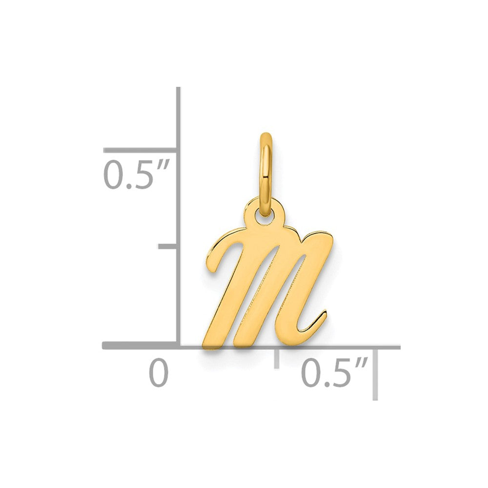 14K Small Script Letter M Initial Charm