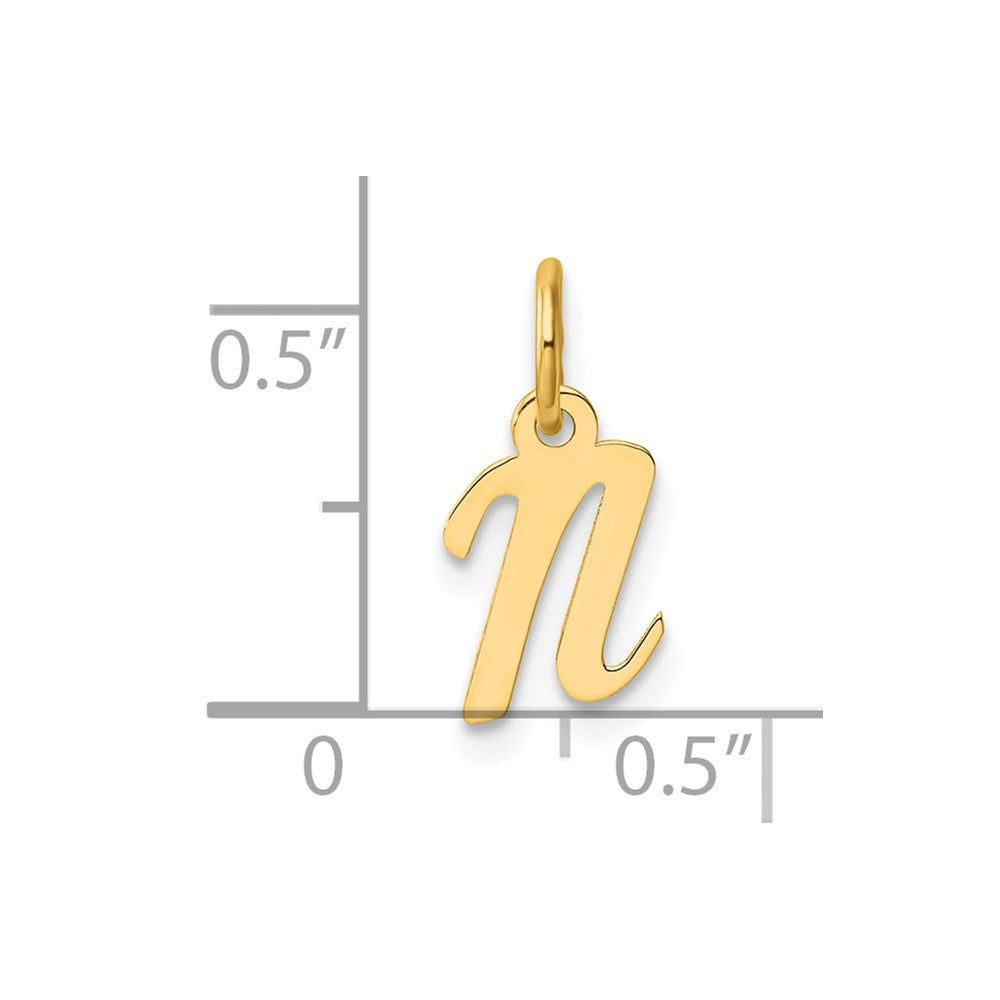 14K Small Script Letter N Initial Charm