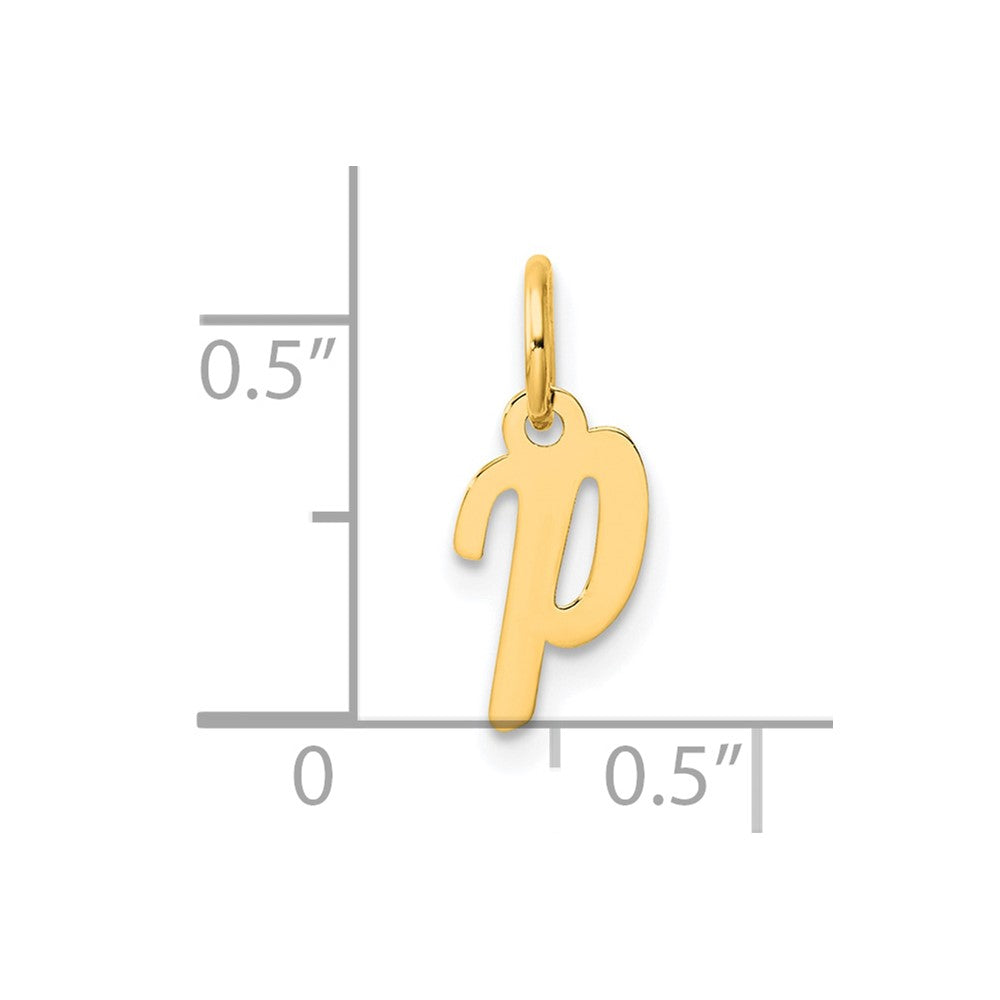 14K Small Script Letter P Initial Charm