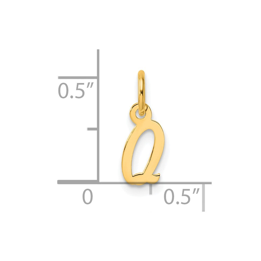 14K Small Script Letter Q Initial Charm