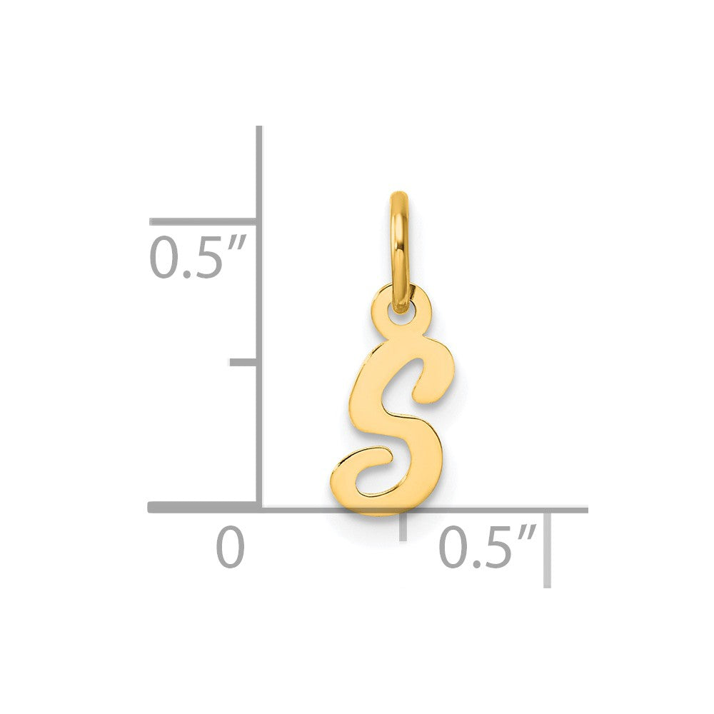 14K Small Script Letter S Initial Charm