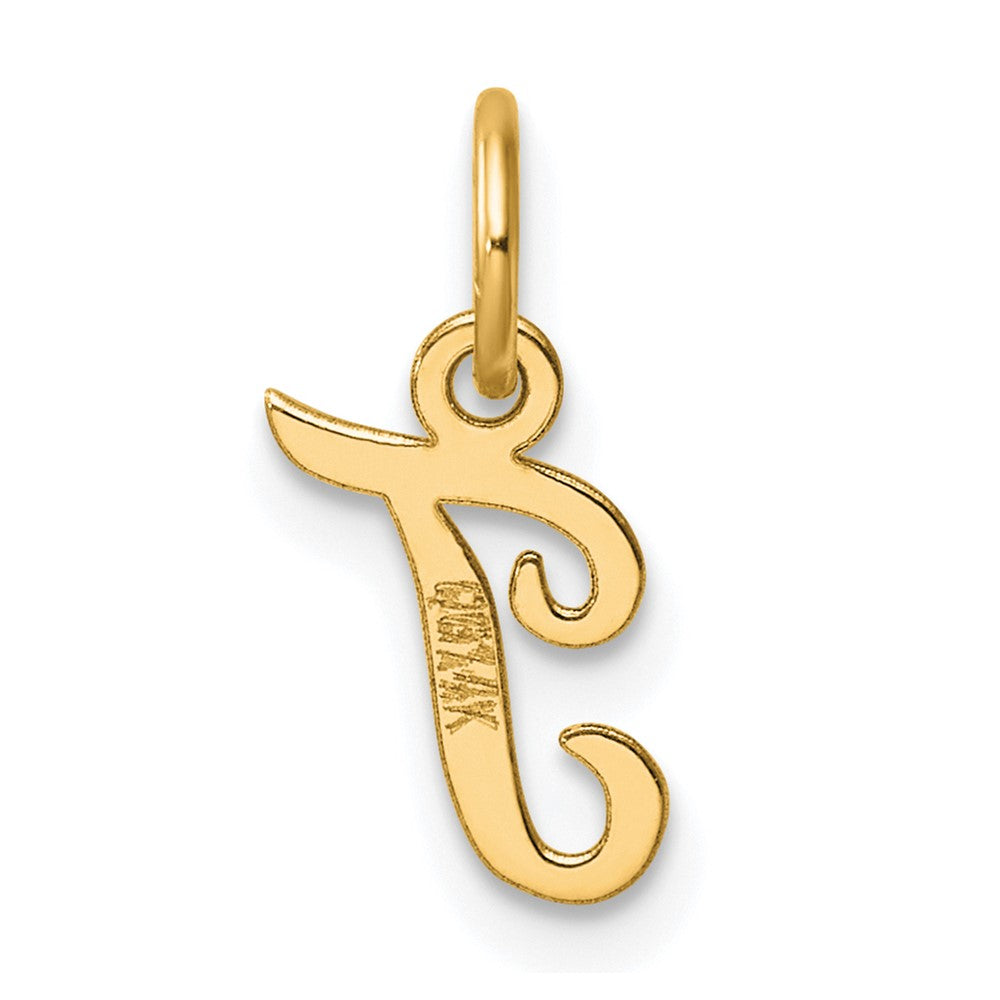 14K Small Script Letter T Initial Charm