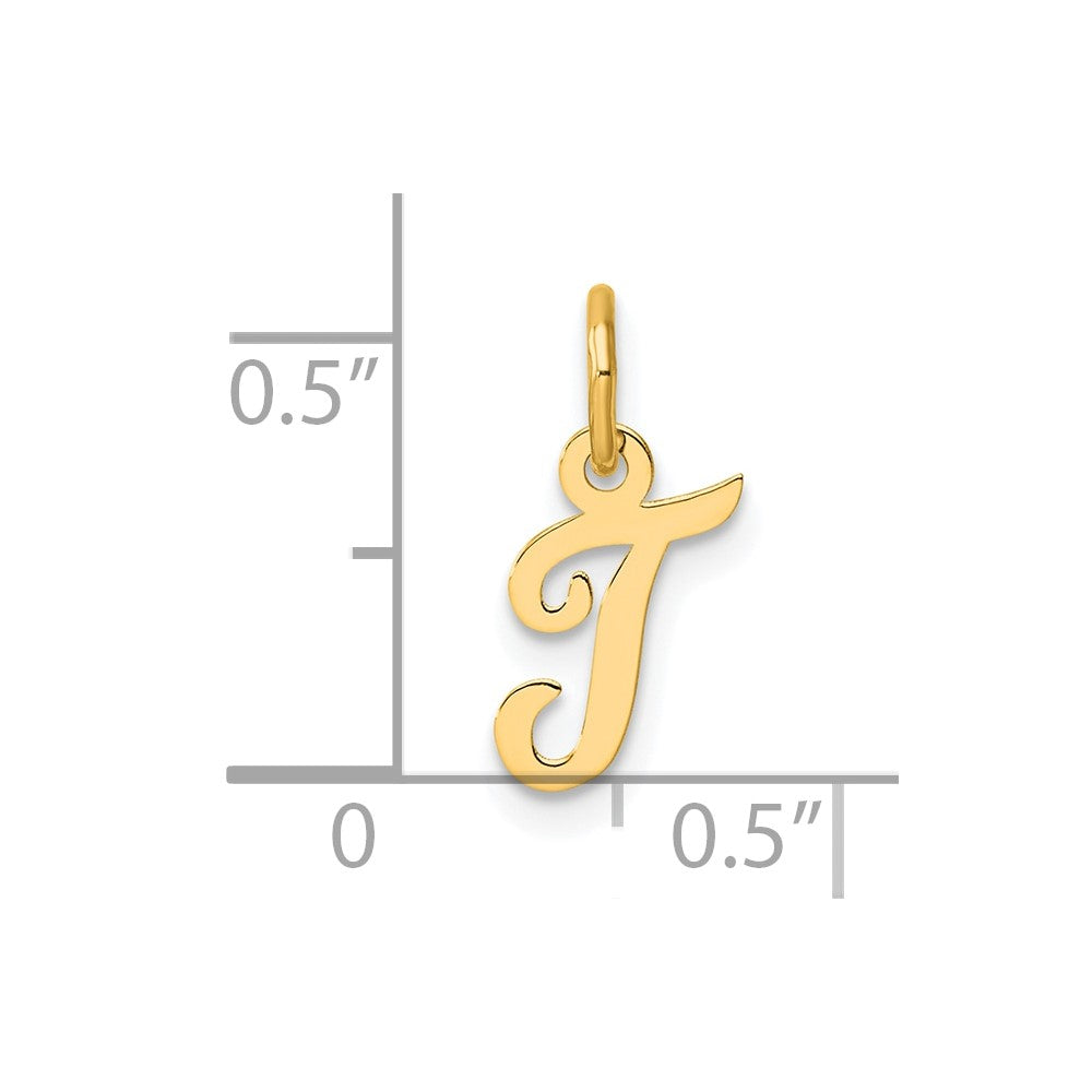 14K Small Script Letter T Initial Charm