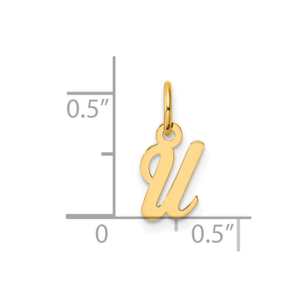 14K Small Script Letter U Initial Charm