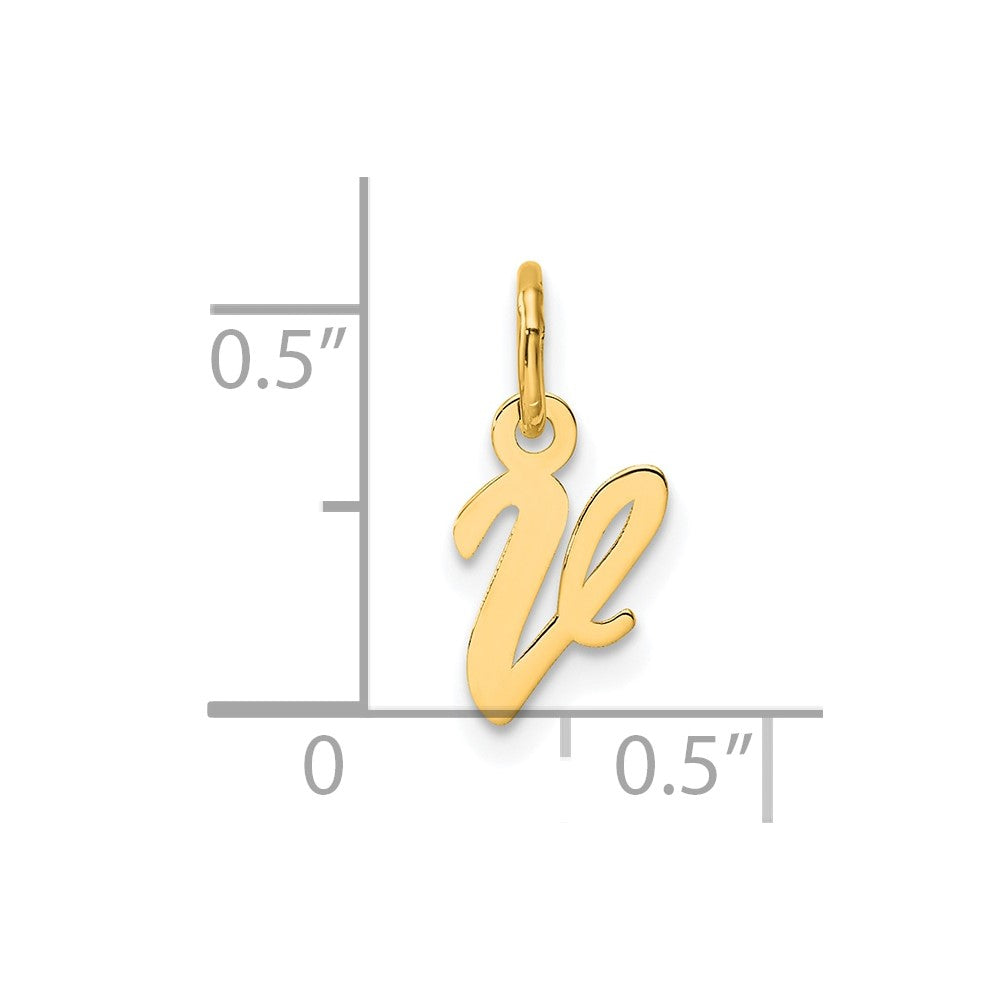 14K Small Script Letter V Initial Charm