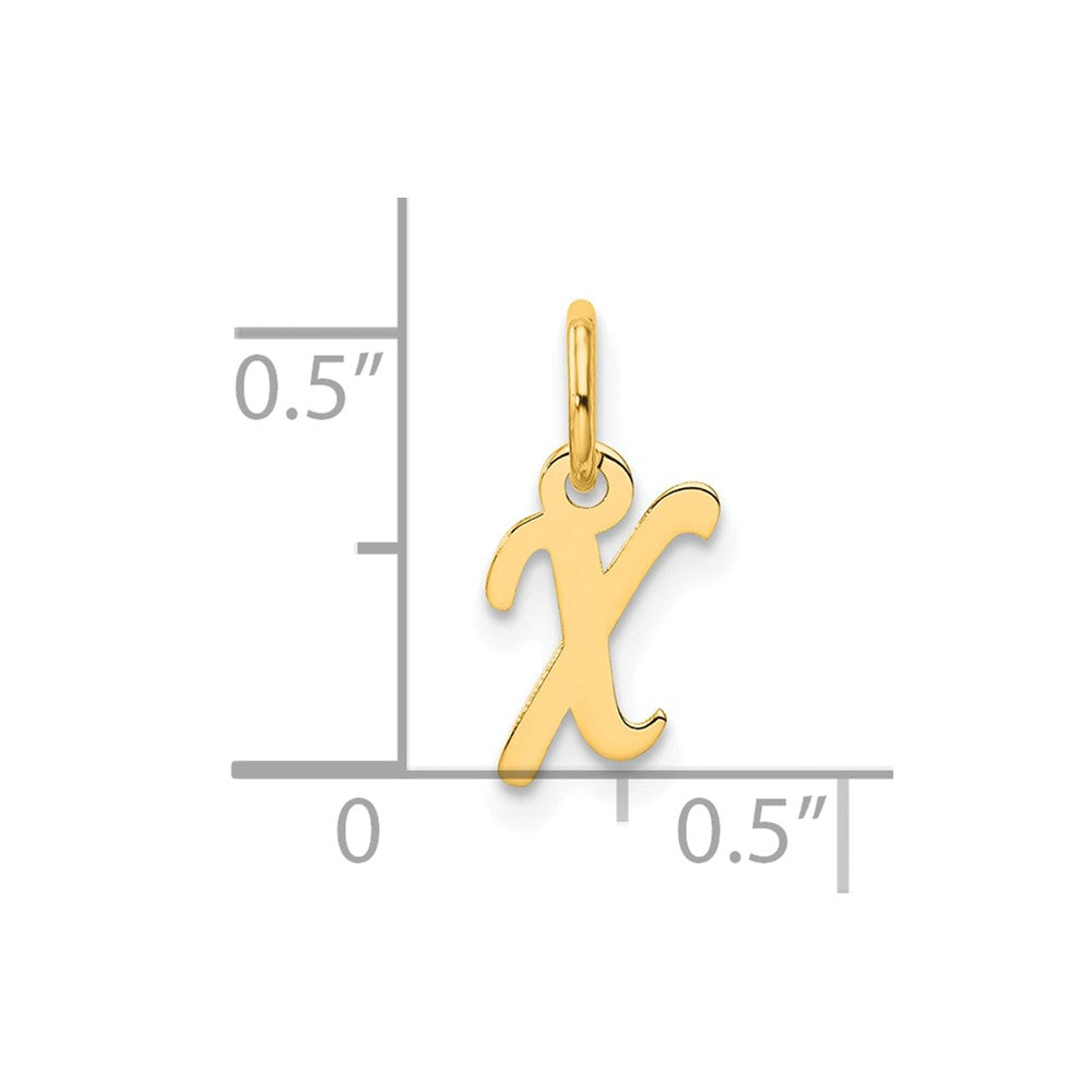 14K Small Script Letter X Initial Charm