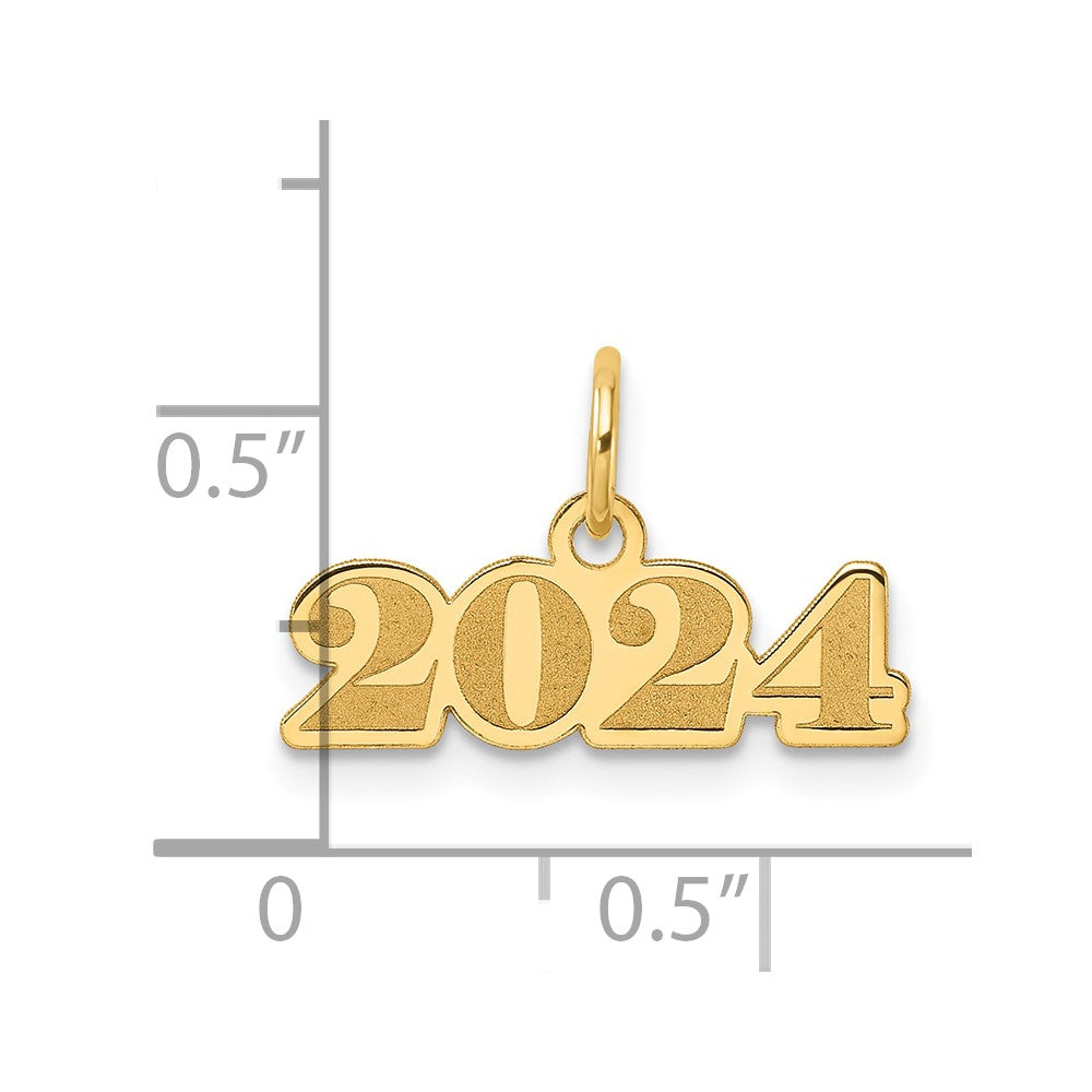 14k Polished and Satin Horizontal 2024 Charm