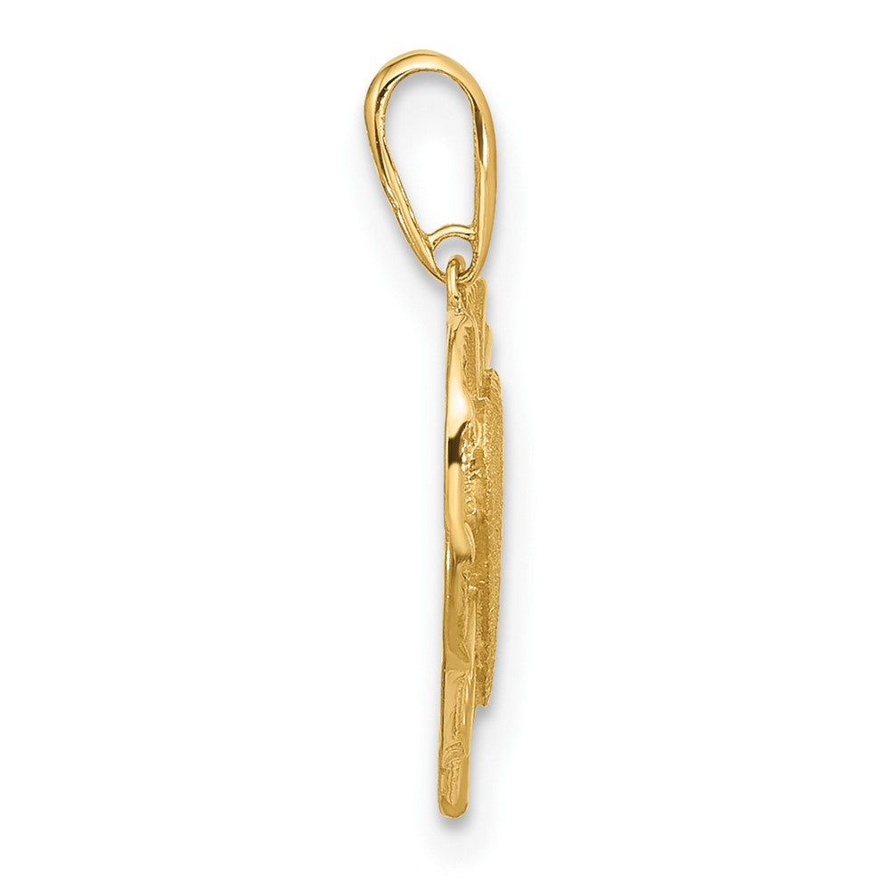 14K Textured Heart Pendant