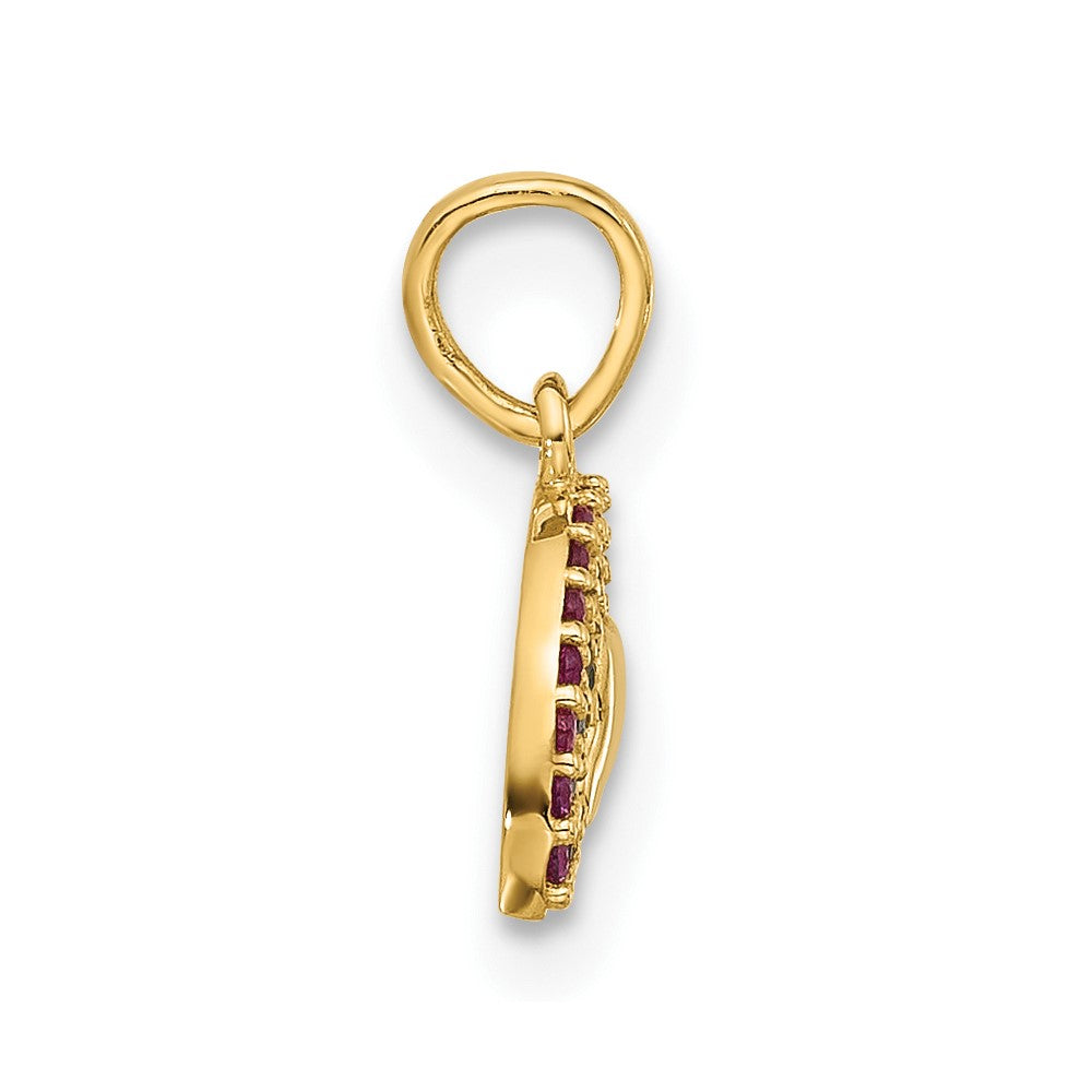 14K Polished Multi-color CZ Rainbow Pendant