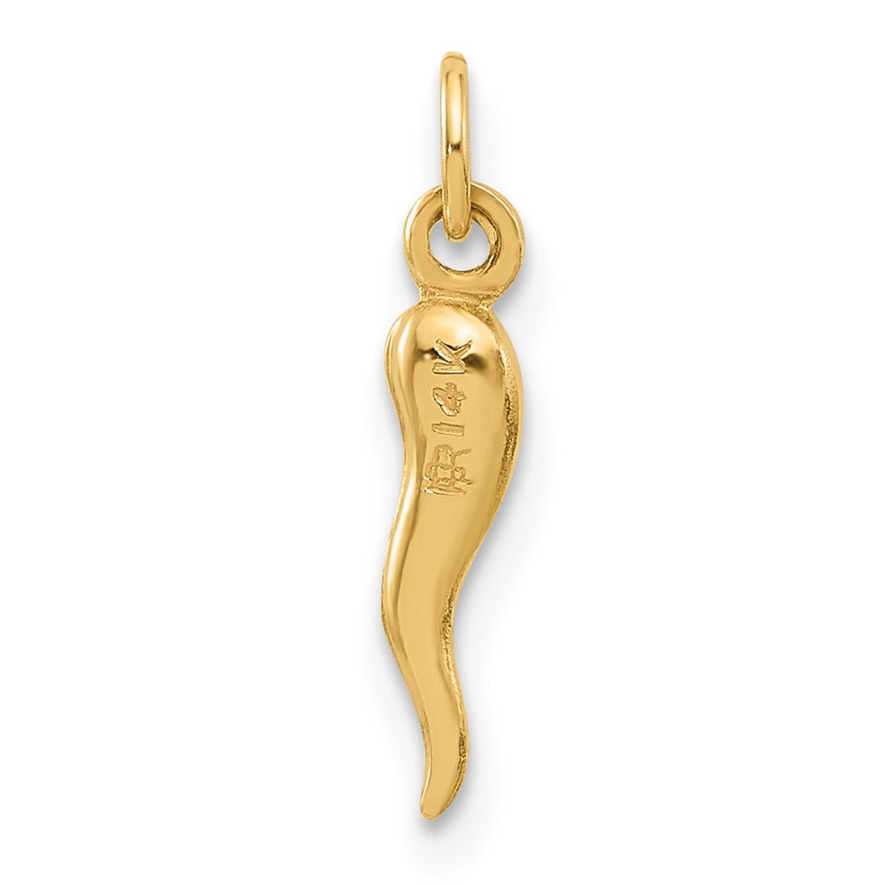 14k Polished Hollow Italian Horn Pendant