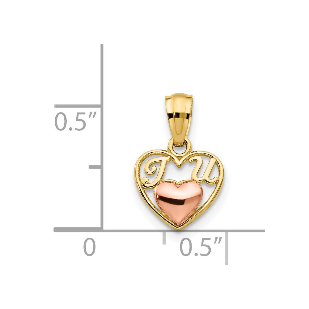 14k Two-tone Mini I LOVE U Charm