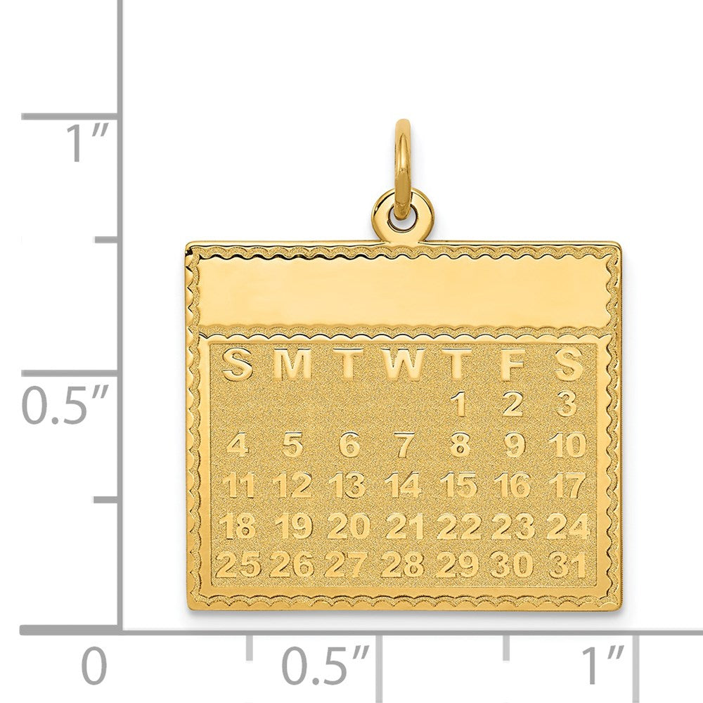 14k Thursday the First Day Calendar Pendant