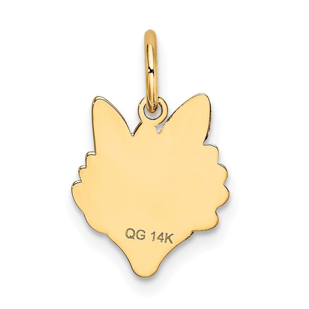 14k Polished Fox Head Charm