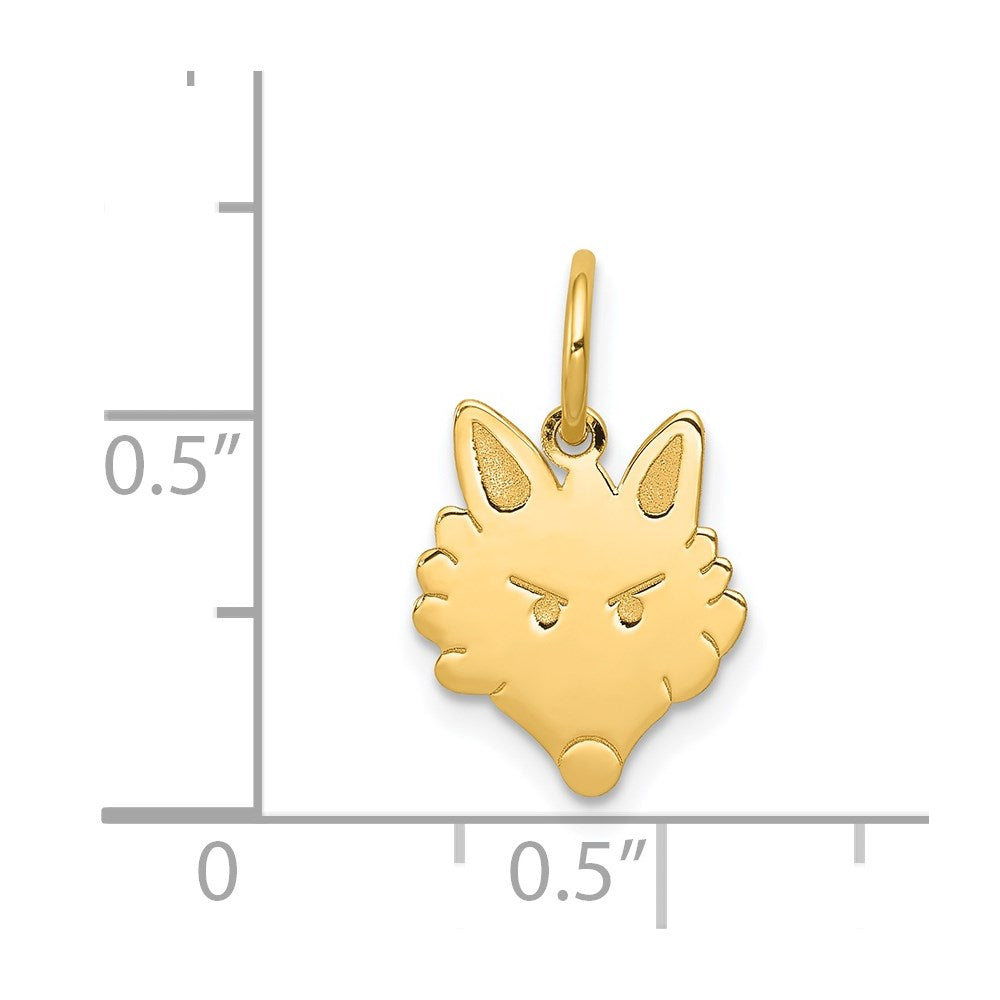 14k Polished Fox Head Charm