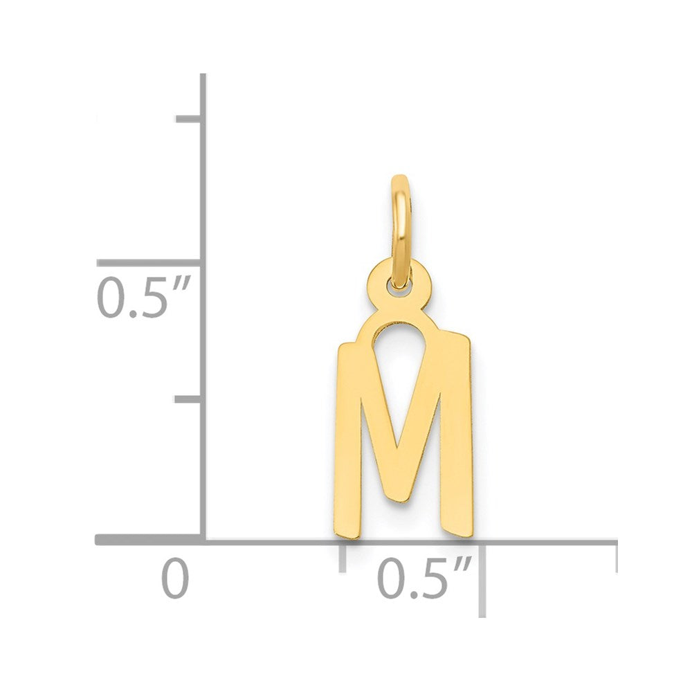 14k Small Slanted Block Letter M Initial Charm