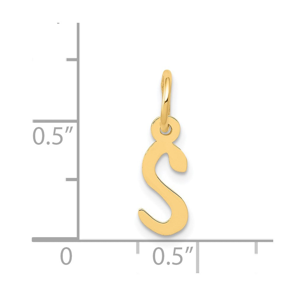 14k Small Slanted Block Letter S Initial Charm