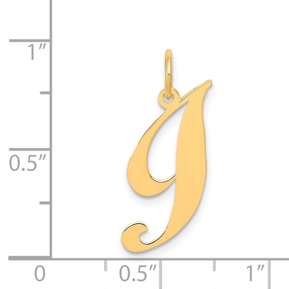 14K Small Fancy Script Letter I Initial Charm