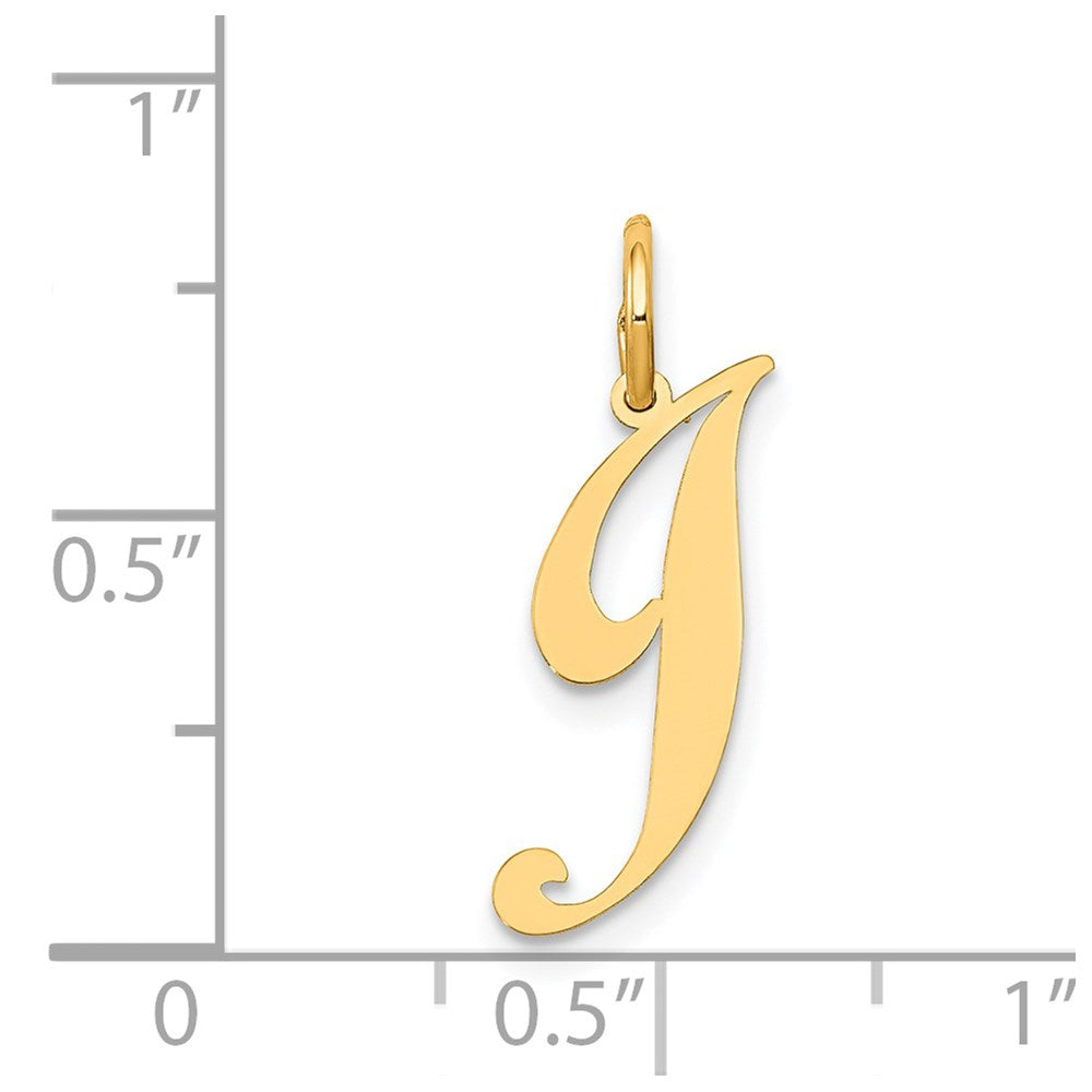 14K Small Fancy Script Letter J Initial Charm