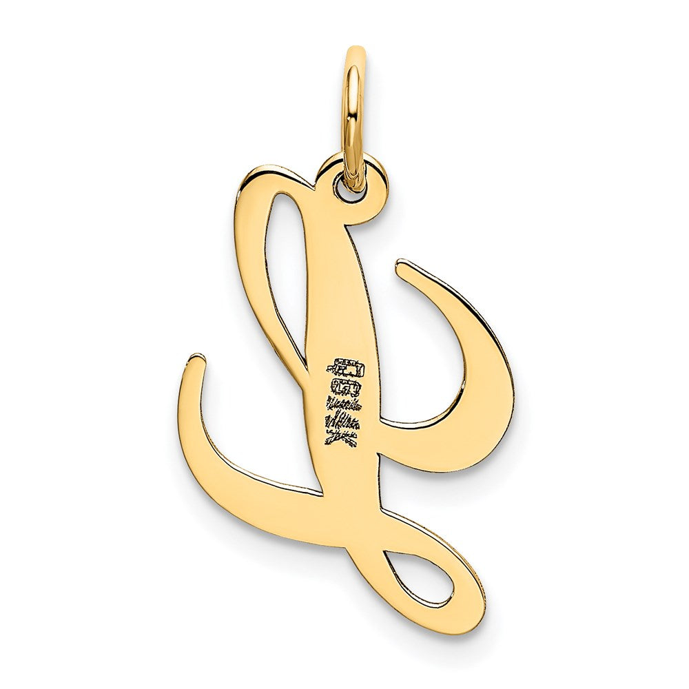14K Small Fancy Script Letter L Initial Charm