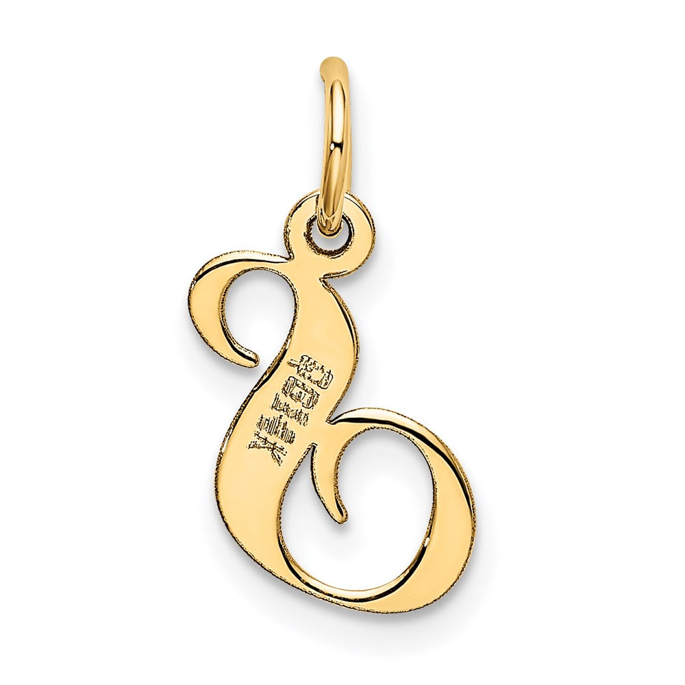 14K Small Fancy Script Letter S Initial Charm