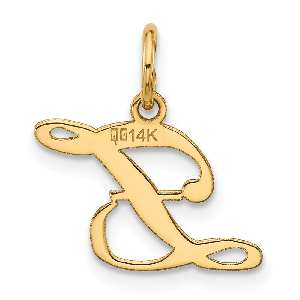 14K Small Fancy Script Letter Z Initial Charm