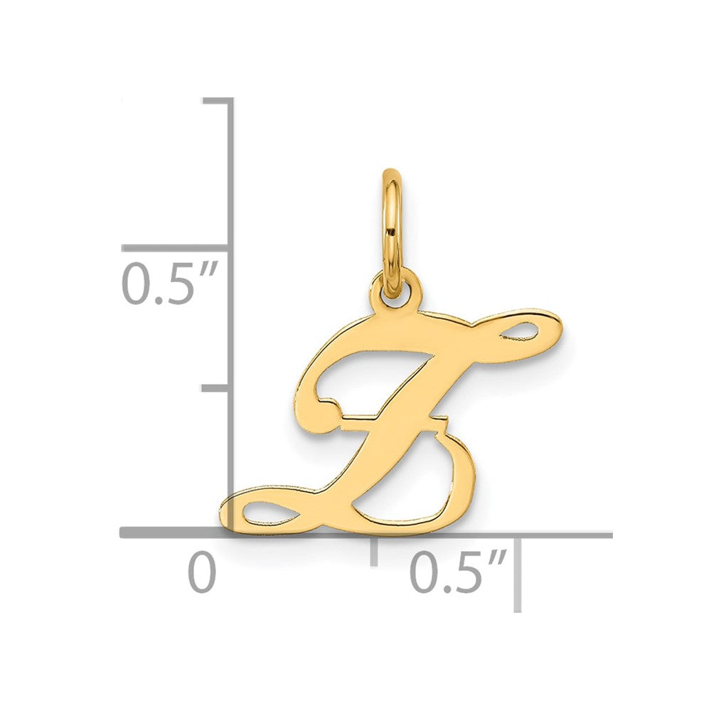 14K Small Fancy Script Letter Z Initial Charm