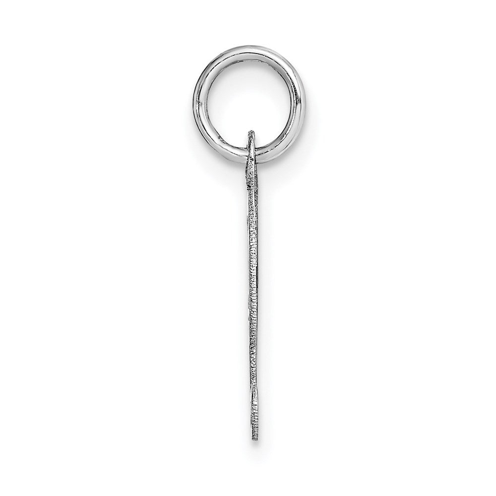14k White Gold Small Fancy Script Letter H Initial Charm
