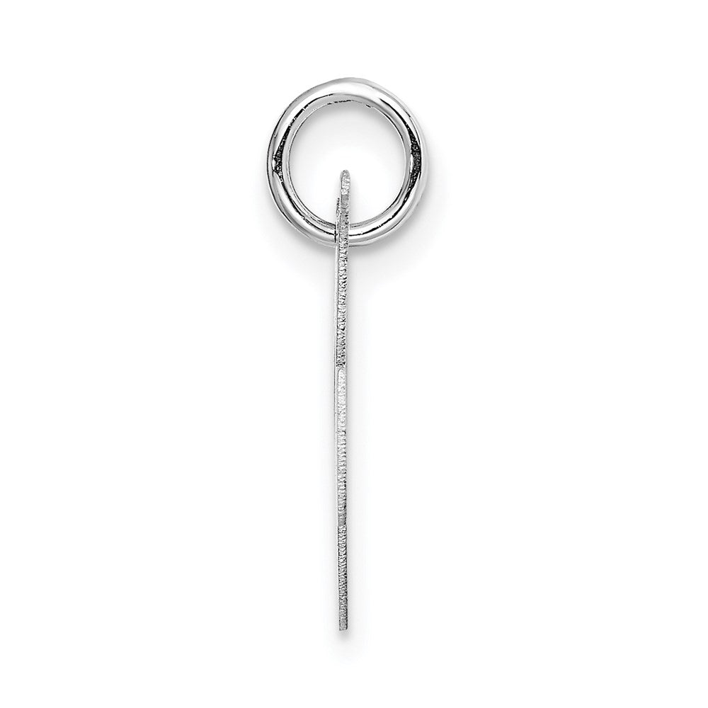 14k White Gold Small Fancy Script Letter K Initial Charm