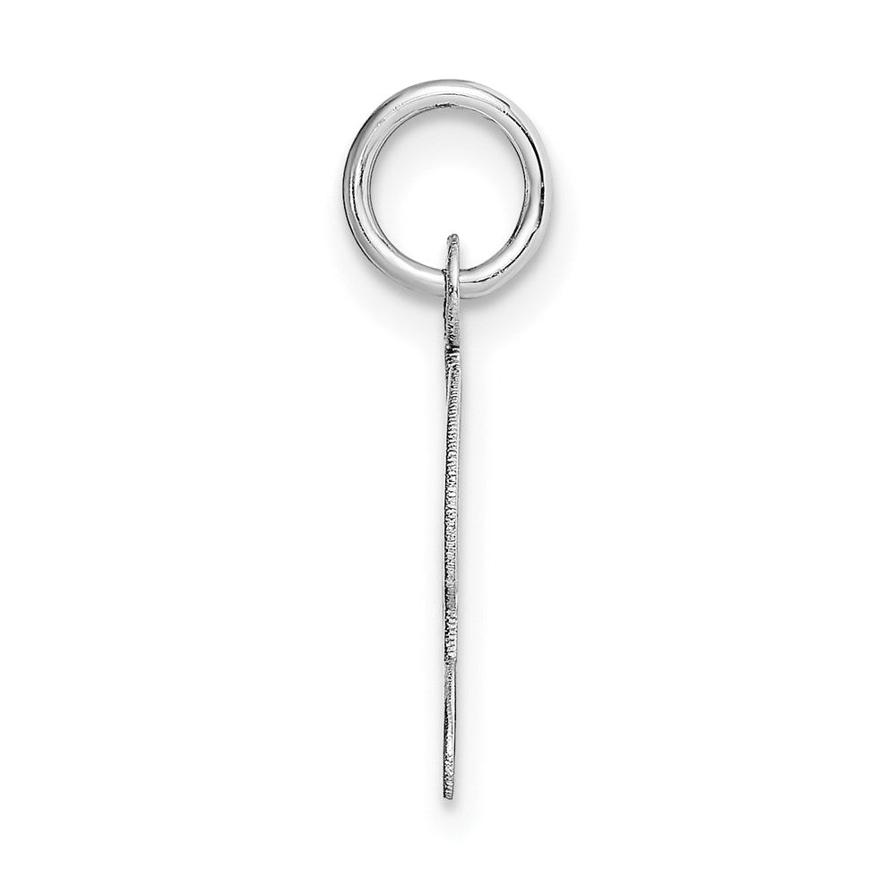 14k White Gold Small Fancy Script Letter L Initial Charm
