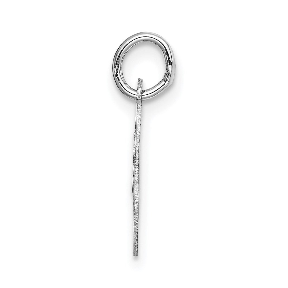 14k White Gold Small Fancy Script Letter O Initial Charm