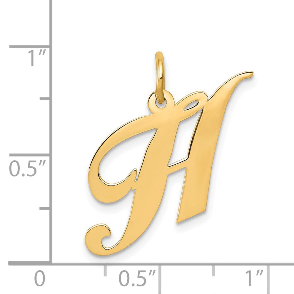 14K Medium Fancy Script Letter H Initial Charm
