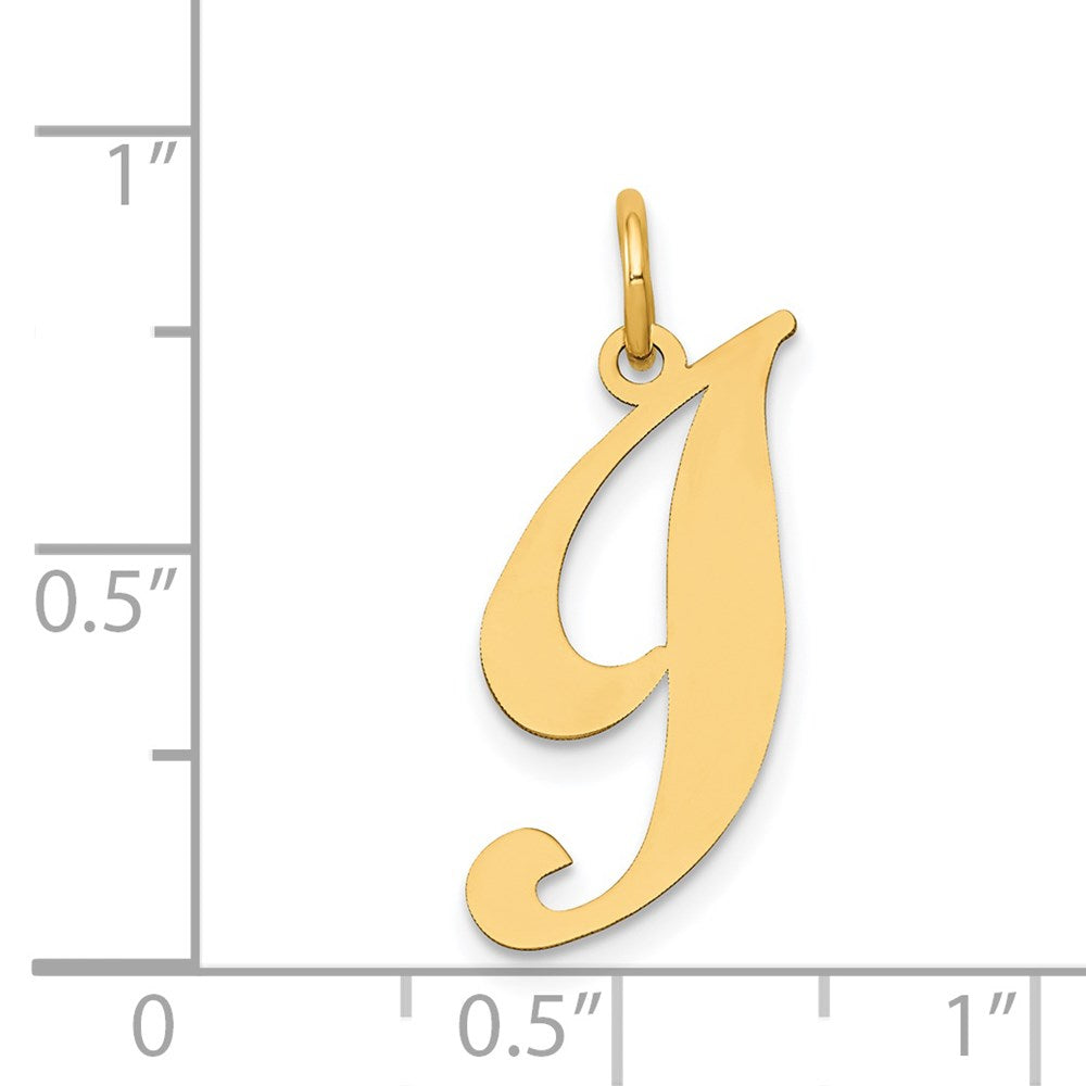 14K Medium Fancy Script Letter I Initial Charm