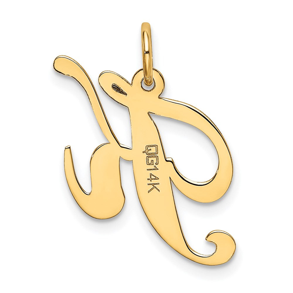 14K Medium Fancy Script Letter K Initial Charm