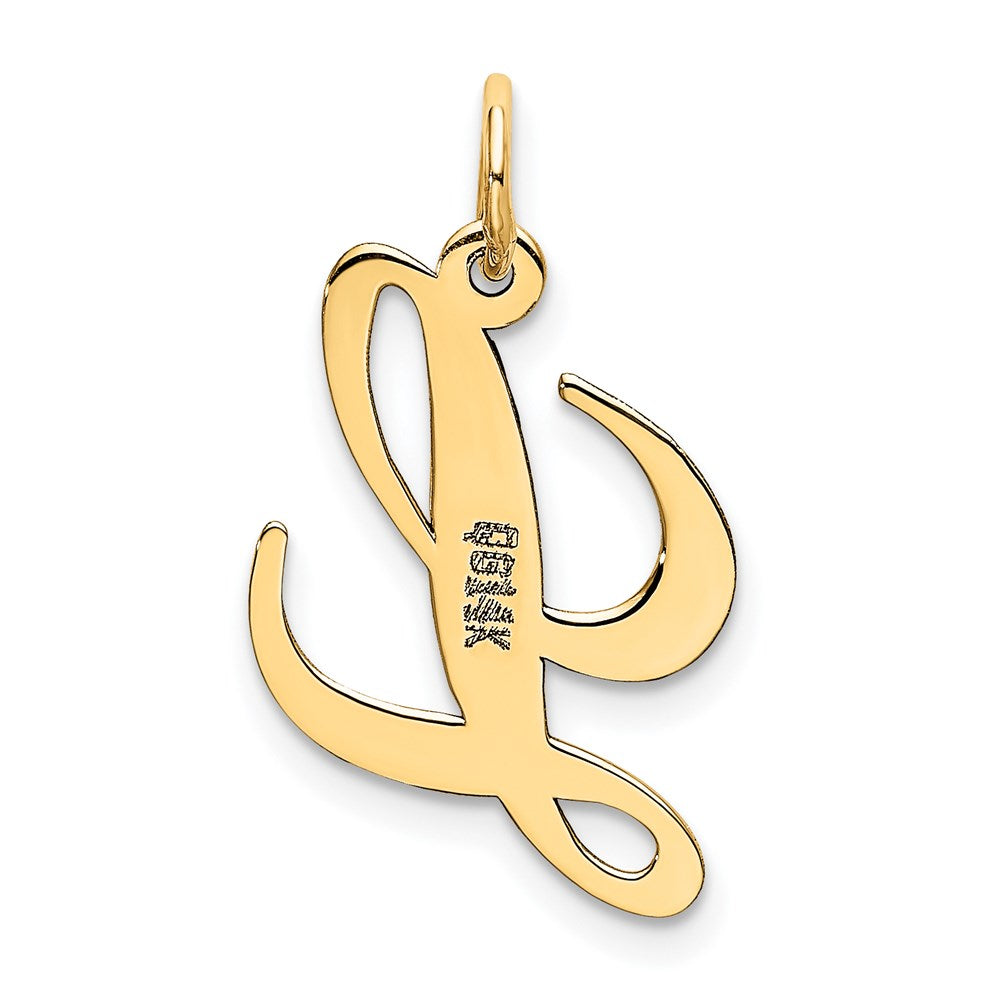 14K Medium Fancy Script Letter L Initial Charm