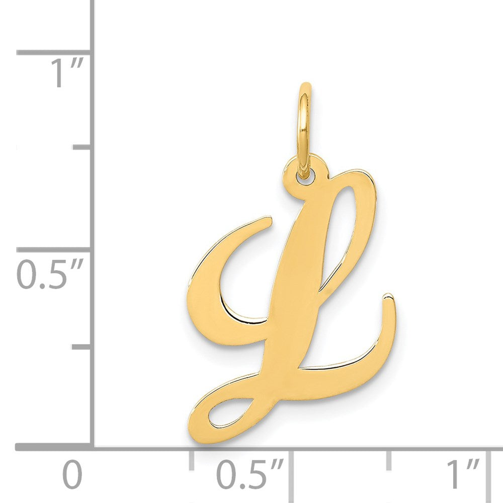 14K Medium Fancy Script Letter L Initial Charm