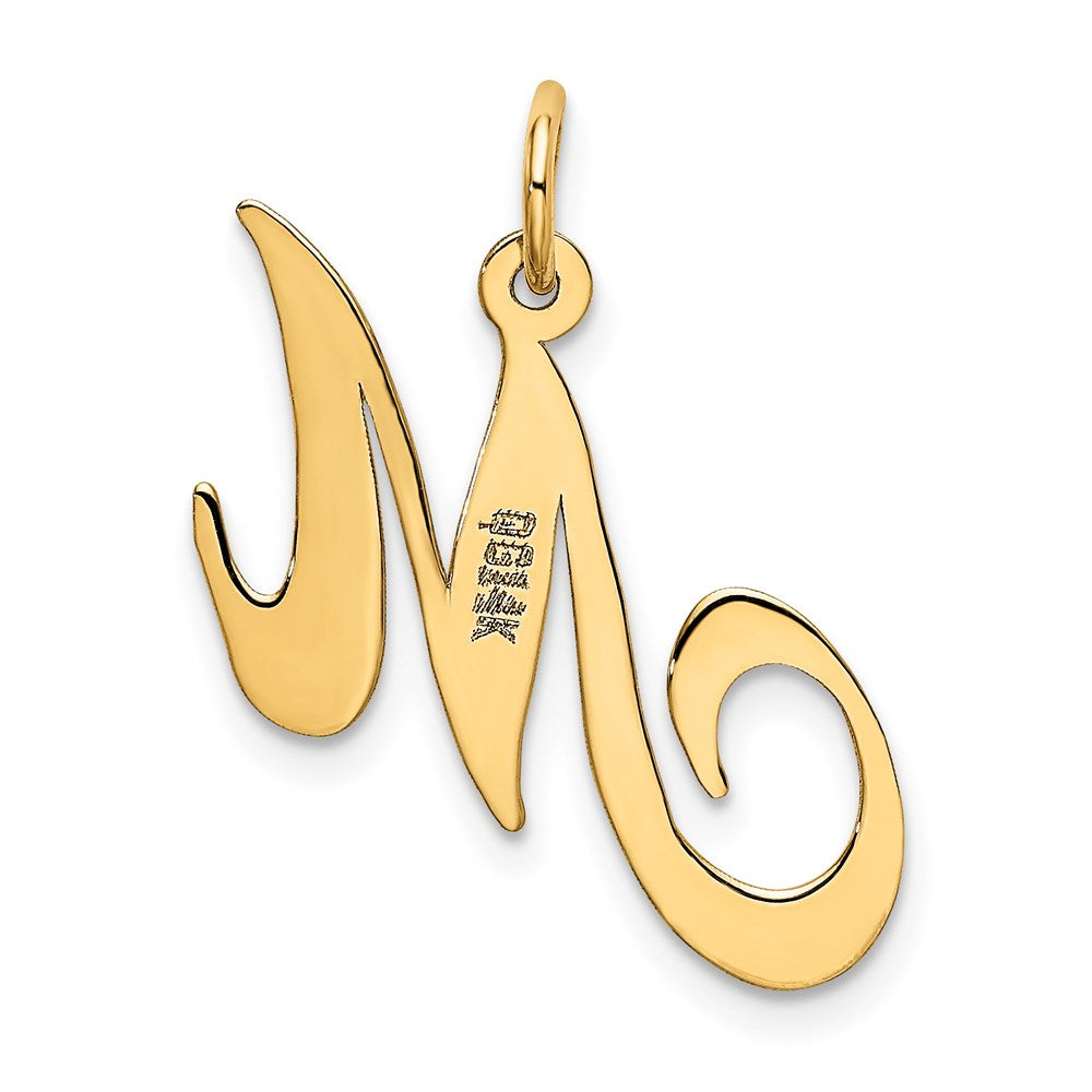 14K Medium Fancy Script Letter M Initial Charm