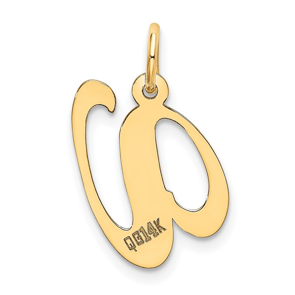 14K Medium Fancy Script Letter V Initial Charm