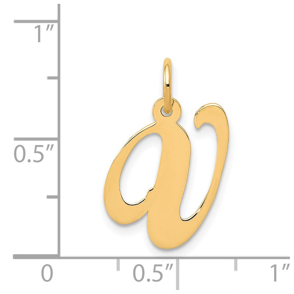 14K Medium Fancy Script Letter V Initial Charm