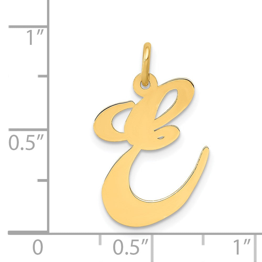 14k Large Fancy Script Letter E Initial Charm