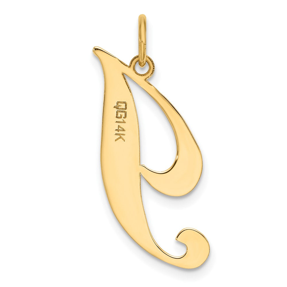 14k Large Fancy Script Letter I Initial Charm