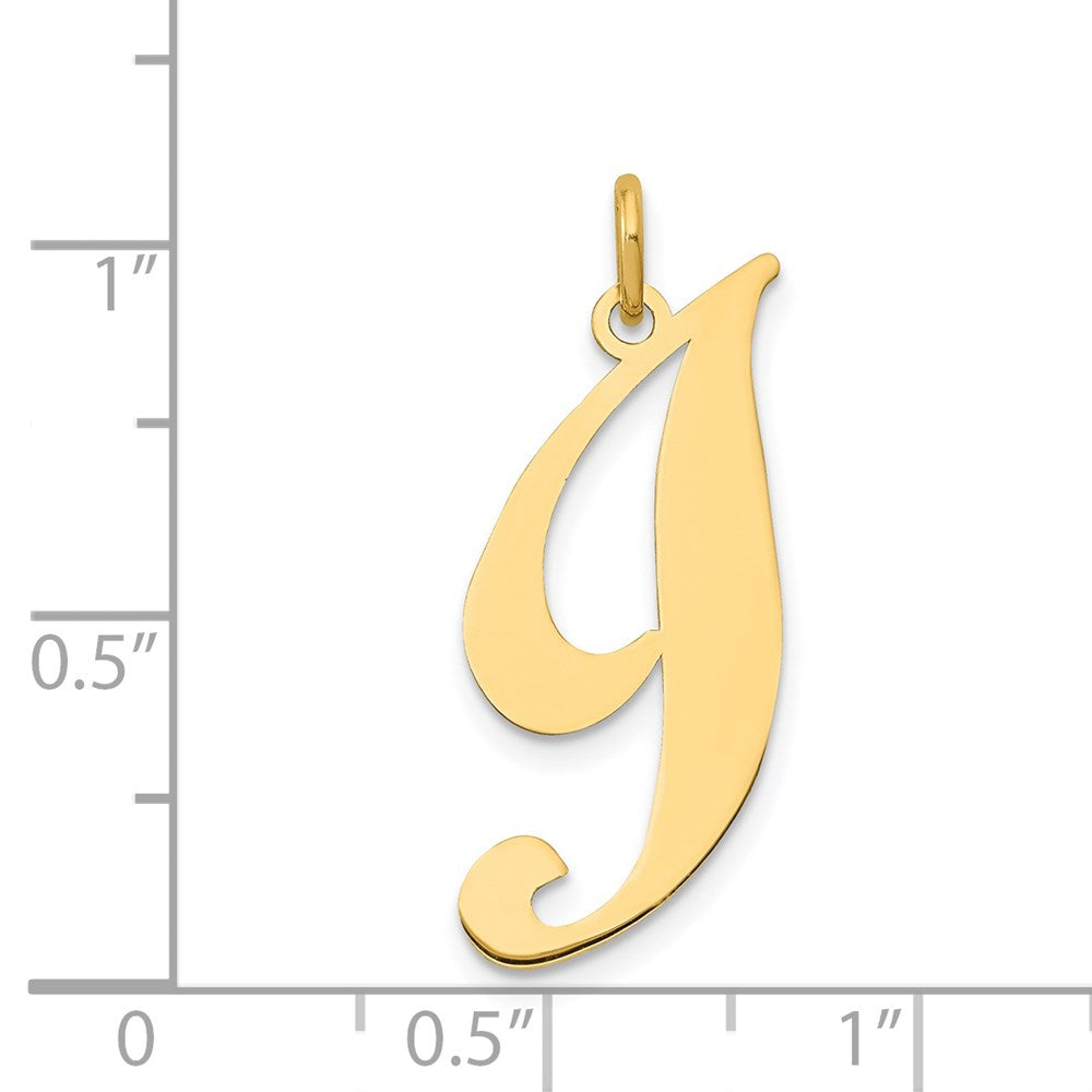14k Large Fancy Script Letter I Initial Charm