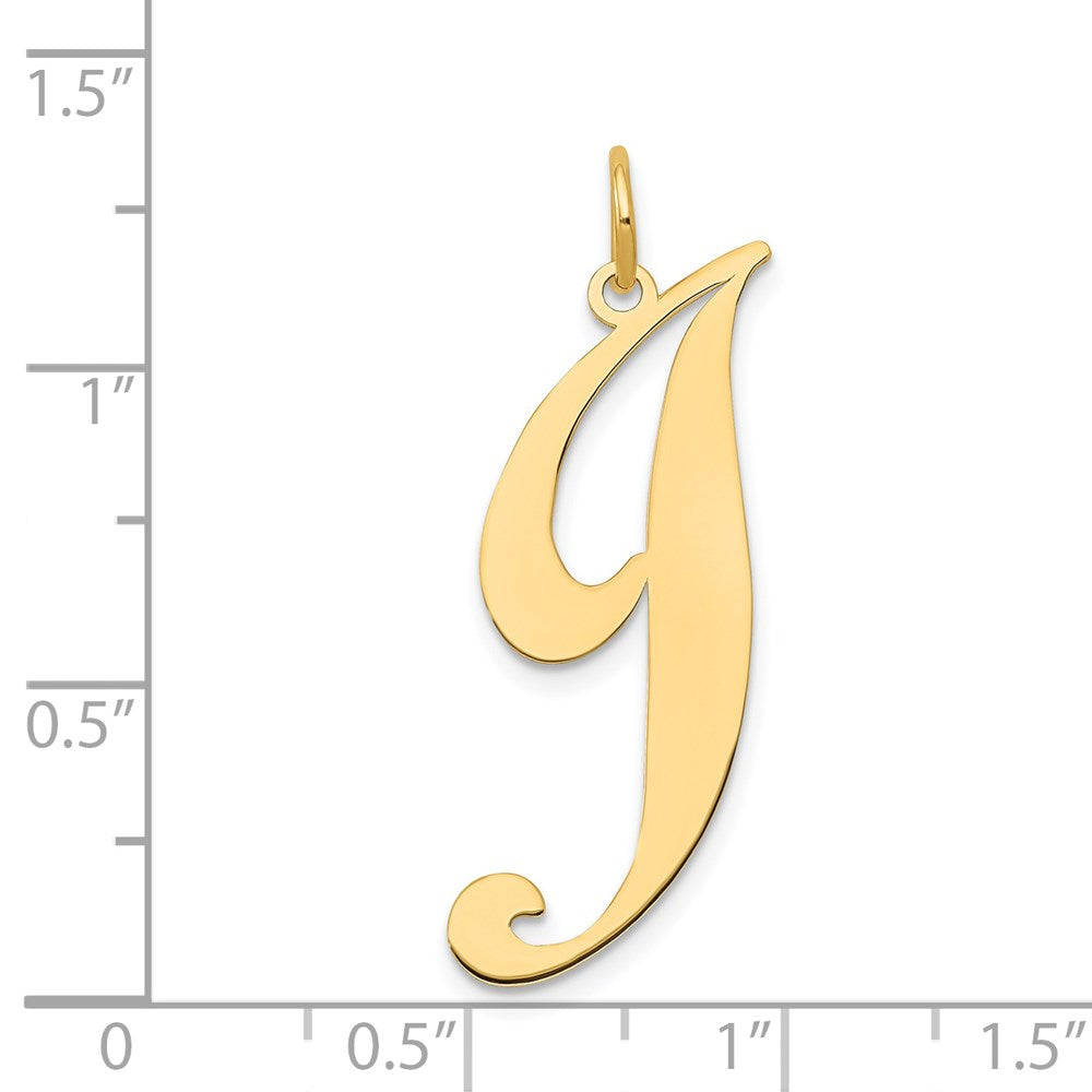 14k Large Fancy Script Letter J Initial Charm
