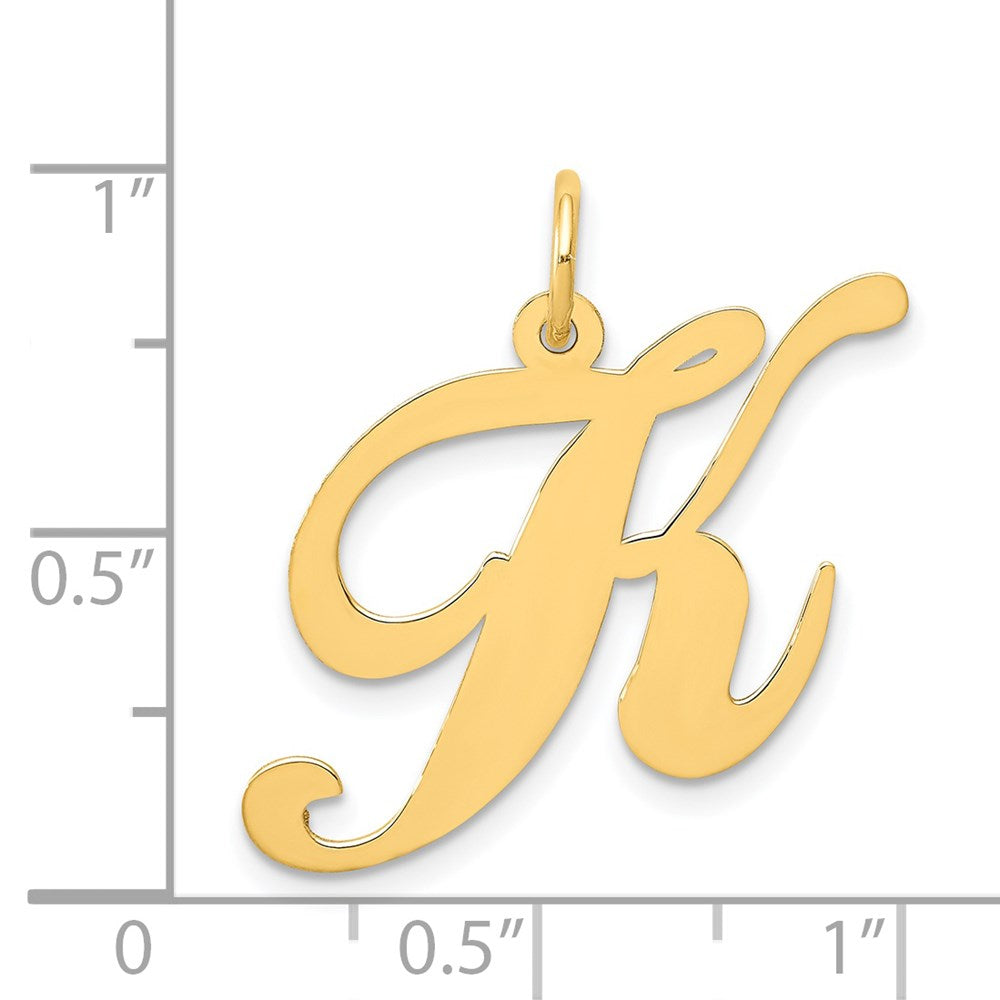14k Large Fancy Script Letter K Initial Charm