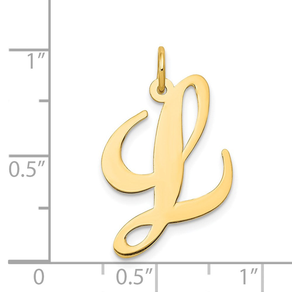 14k Large Fancy Script Letter L Initial Charm