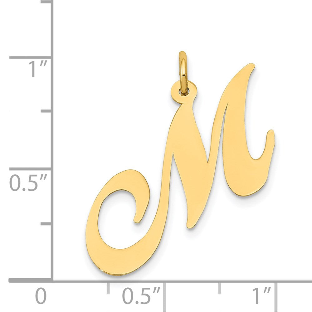 14k Large Fancy Script Letter M Initial Charm